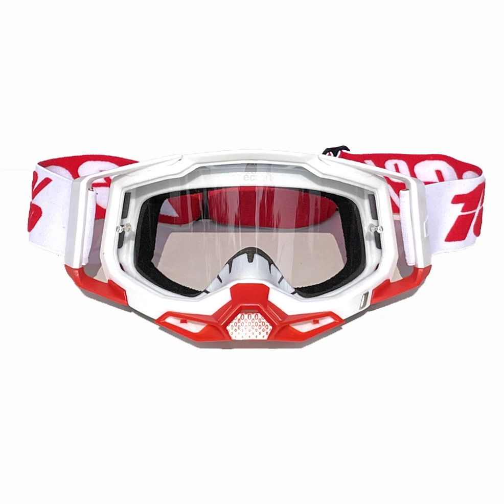 V888-ELOSUNG29353-202505301133-00 Pro Motocross Goggles - Windproof, UV400 Protection with TPU Frame & PC Lens, Adjustable Strap(White frame,transparent lens) - Image 1