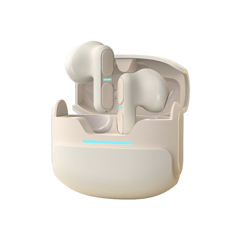 V888-ELOSUNG29902-202506191115-00 TWS Wireless Earbuds with Bluetooth 5.3 - 13mm Drivers, 21H Playtime, LED Charging Case(Beige) - Image 1