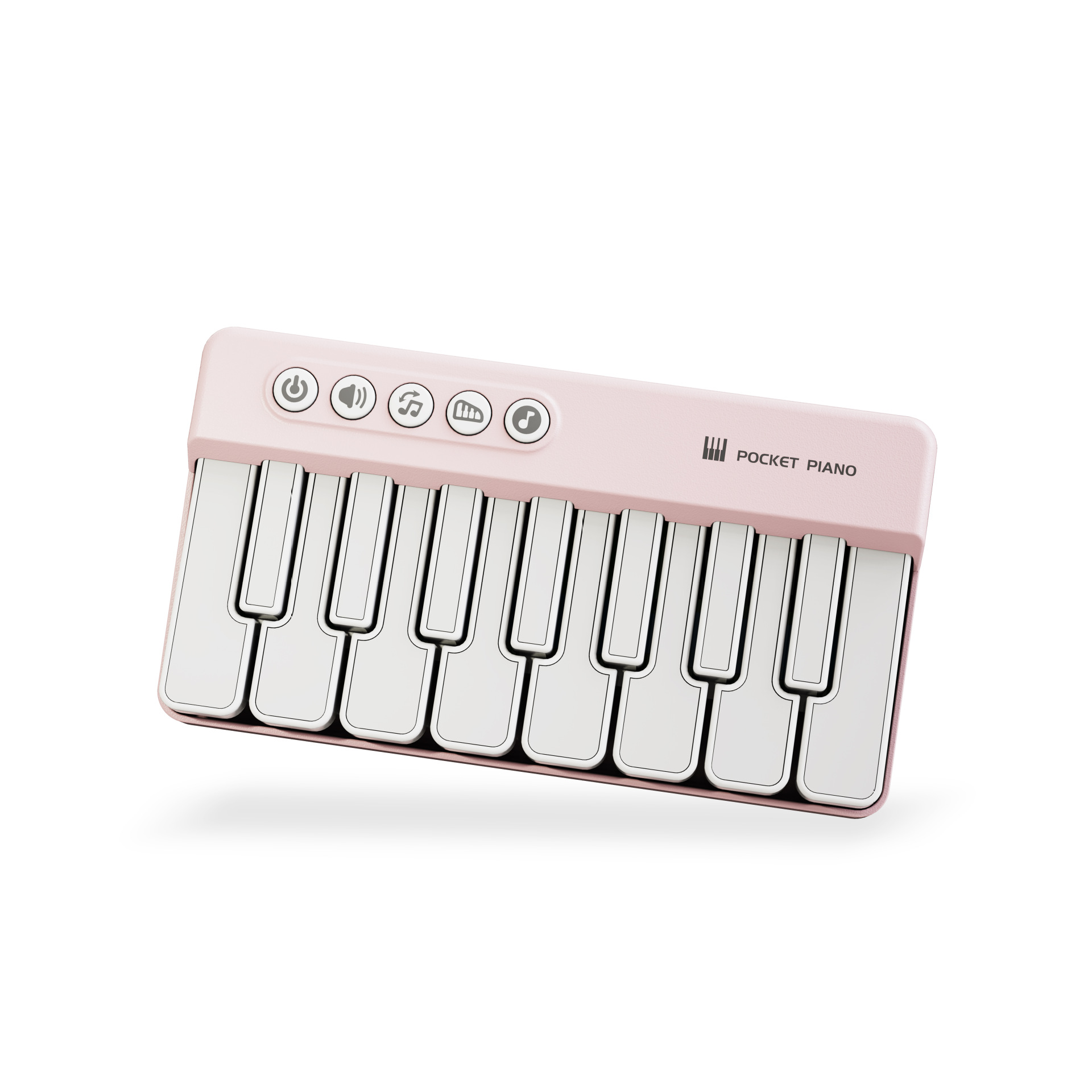 V888-ELOSUNG29968-202506191242-00 Mini Pocket Piano Electronic Keyboard - 19 Keys, Multiple Modes, LED Lights, Portable Musical Toy(pink) - Image 1