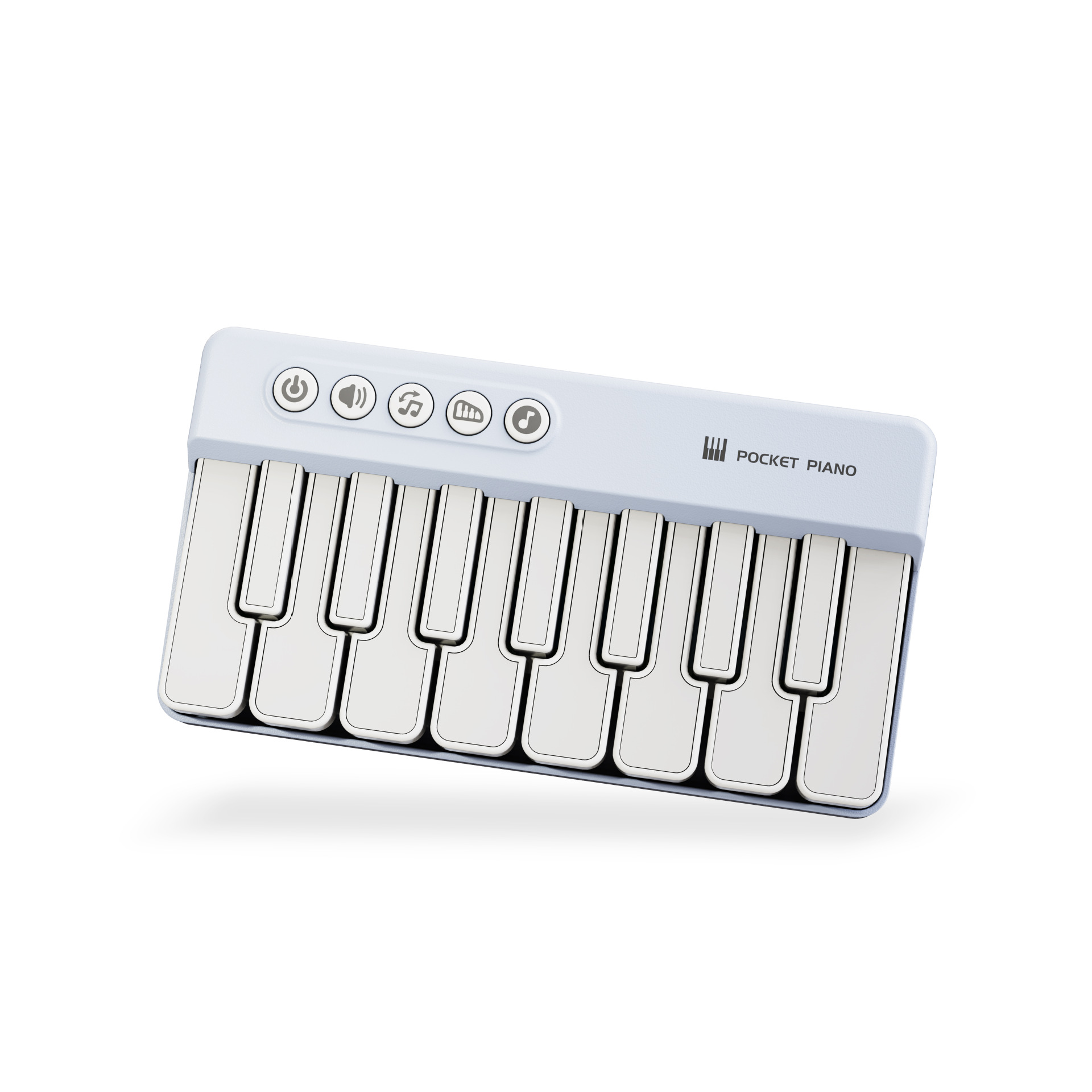 V888-ELOSUNG29969-202506191242-00 Mini Pocket Piano Electronic Keyboard - 20 Keys, Multiple Modes, LED Lights, Portable Musical Toy(blue) - Image 1