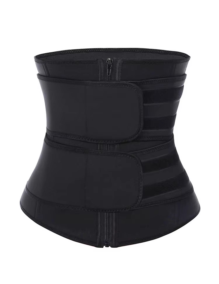 V888-ELOSUNG32097-202505281053-00 Size XXL Black Womens Sweat-Enhancing Waist Trainer Belt - Dual Strap Zipper Tummy Control Cincher for Workout & Postpartum Shaping - Image 1