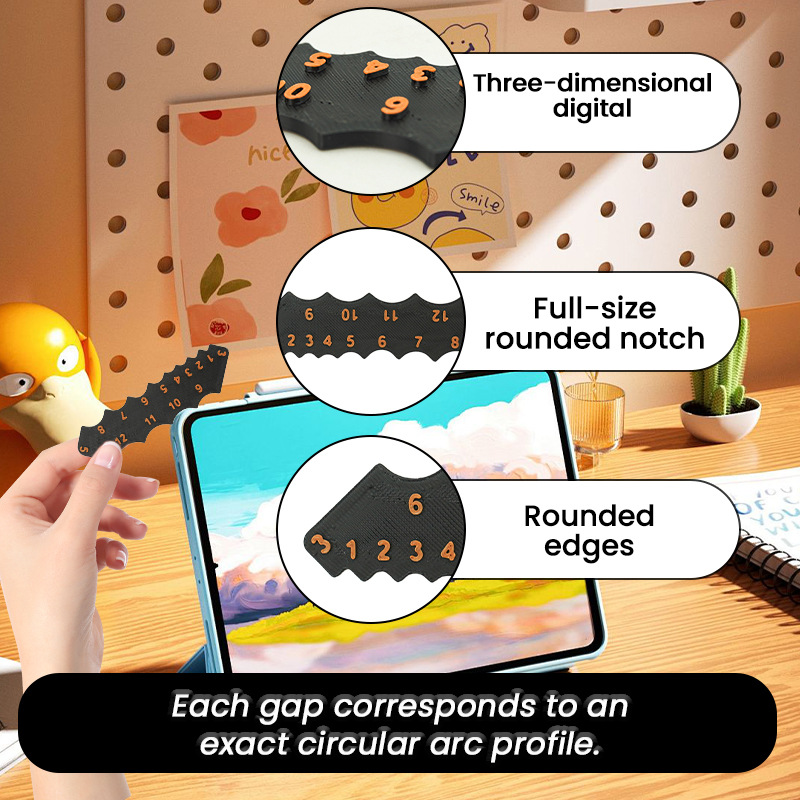 V888-ELOSUNG32309-202506101106-00 2 Pcs Black Precision Fillet Radius Gauge - Compact Plastic Arc & Corner Measurement Tool R1-R12mm - Image 1