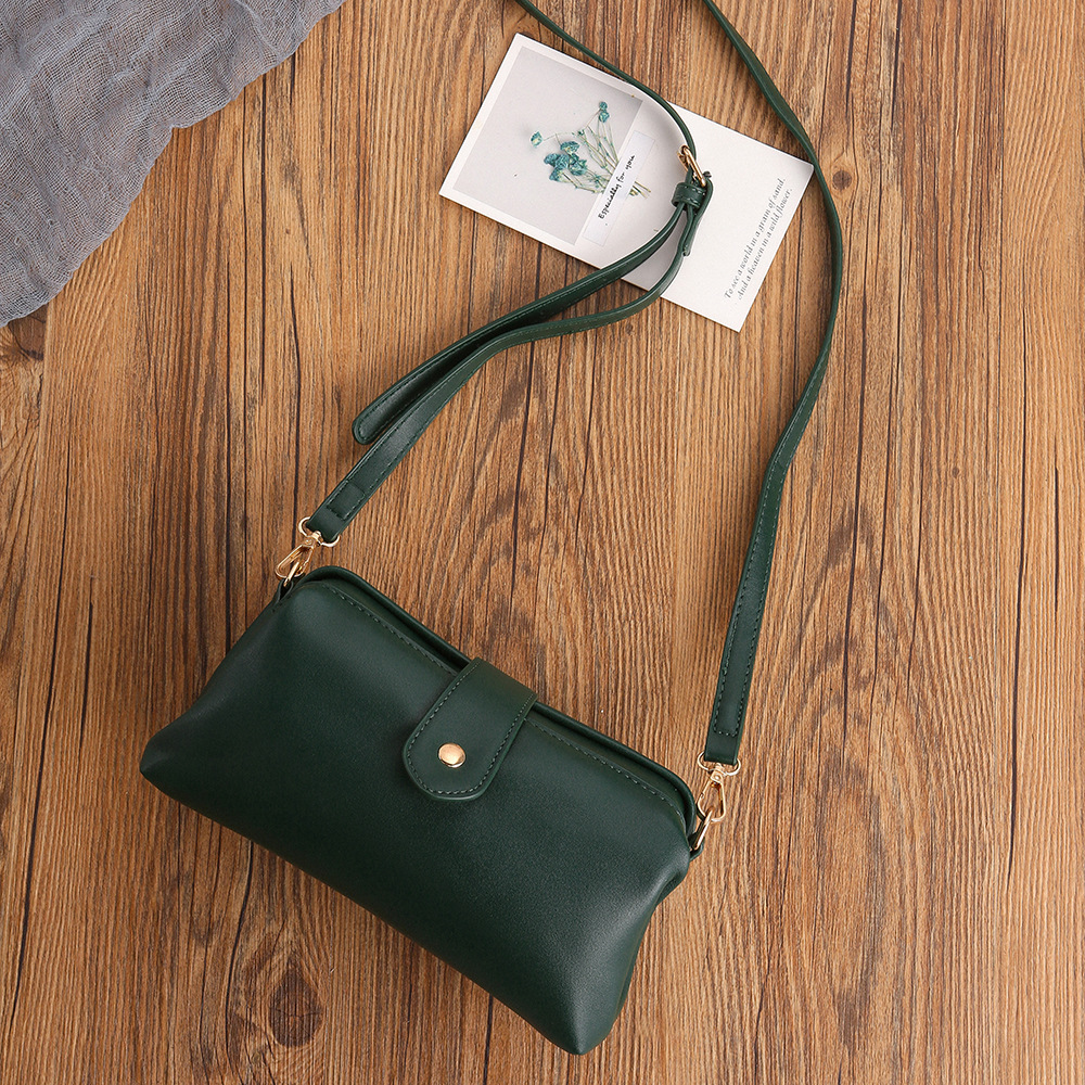 V888-ELOSUNG32333-202506101843-00 Dark Green Chic Vintage Inspired PU Leather Crossbody Bag - Small Frame Doctor Style Purse with Adjustable Strap - Image 1