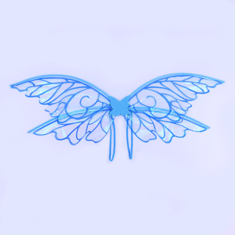 V888-ELOSUNG32541-202506191116-00 Blue Enchanting Iridescent Fairy Wings - Sparkle Butterfly Elf Wings for Costume Parties, Cosplay & Dress-Up Fun - Image 1