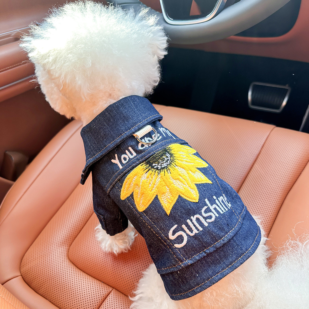 V888-ELOSUNG33000-202505261615-00 L Around 12kg Sunshine Denim Chic Denim Pet Vest - Stylish Jean Jacket for Dogs & Cats - Spring, Summer & Autumn Fashion - Image 1