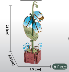 V888-ELOSUNG33046-202505261527-00 lily Of The Valley DIY 3D Wooden Flower Puzzle Toy - Educational Kids' Assembly Set - Image 1