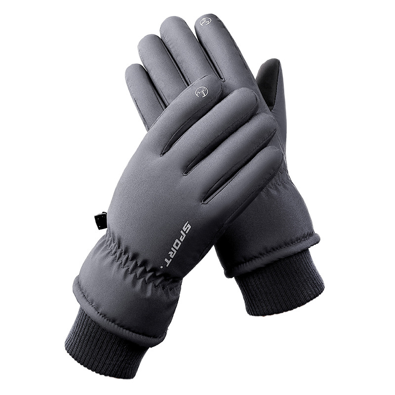 V888-ELOSUNG33221-202506091611-00 Men's Grey Top-Rated Waterproof Touchscreen Ski Gloves - Fleece-Lined for Men & Women - Image 1