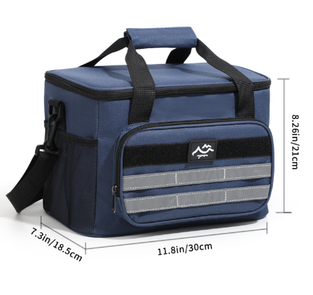 V888-ELOSUNG33260-202506111535-00 Navy Blue Versatile Large-Capacity Picnic Insulated Bag - Detachable Shoulder Strap & Ice Pack - Image 1