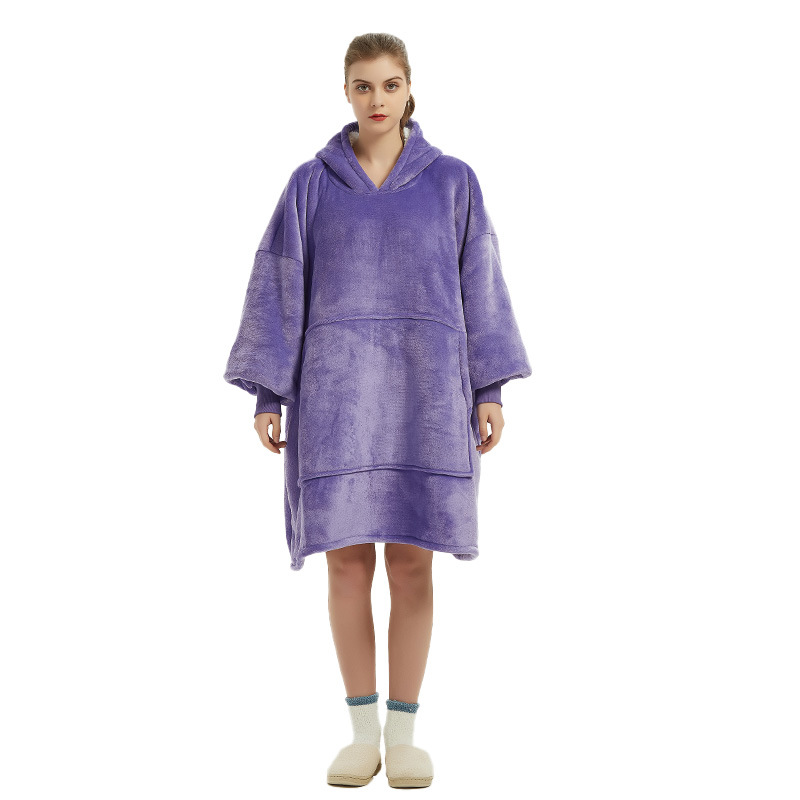 V888-ELOSUNG33443-202506241018-00 Purple Oversized Wearable Blanket Hoodie - Ultra Soft & Cozy Snuggle Pullover for Adults - Image 1