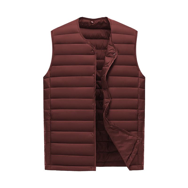 V888-ELOSUNG33586-202506301115-00 XL Wine Red Men's Lightweight Quilted Puffer Vest - Ideal Sleeveless Jacket for Winter Layering - Image 1