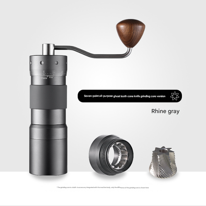 V888-ELOSUNG34102-202506091300-00 Grey Premium 7-Star Manual Coffee Grinder - Portable Bean Mil(R50pro) - Image 1