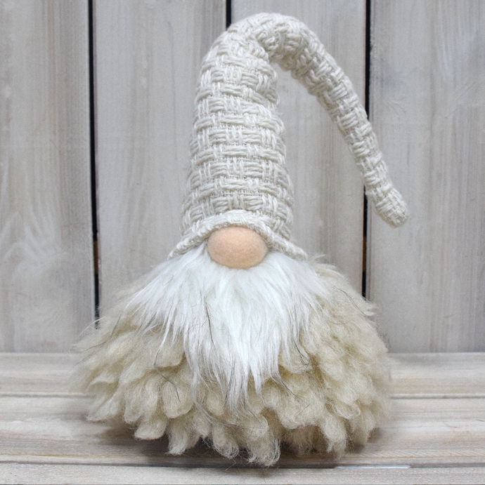 V888-ELOSUNG34137-202506101838-00 Off White Charming Handcrafted Christmas Gnome - Nordic Tomte Plush Figurine for Holiday Decor(11*11*36cm) - Image 1