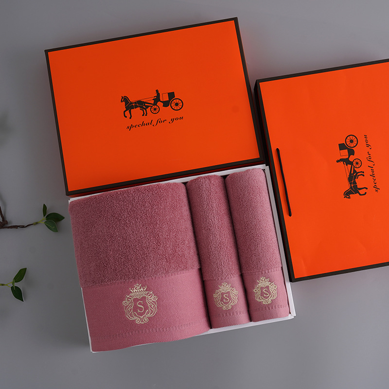 V888-ELOSUNG35214-202506241107-00 Premium Absorbent Cotton Towel Set - Soft Bath & Hand Towels with Double-Sided Plush(purple) - Image 1