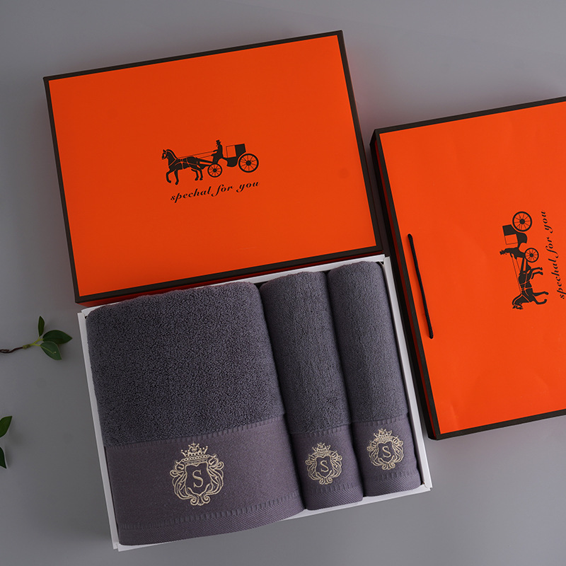 V888-ELOSUNG35217-202506241110-00 Premium Absorbent Cotton Towel Set - Soft Bath & Hand Towels with Double-Sided Plush(dark grey) - Image 1