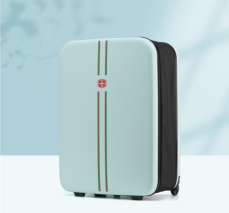 V888-ELOSUNG35243-202506241130-00 Compact Expandable Foldable Luggage - Reinforced Alloy Handle & Silent Wheels(light green) - Image 1