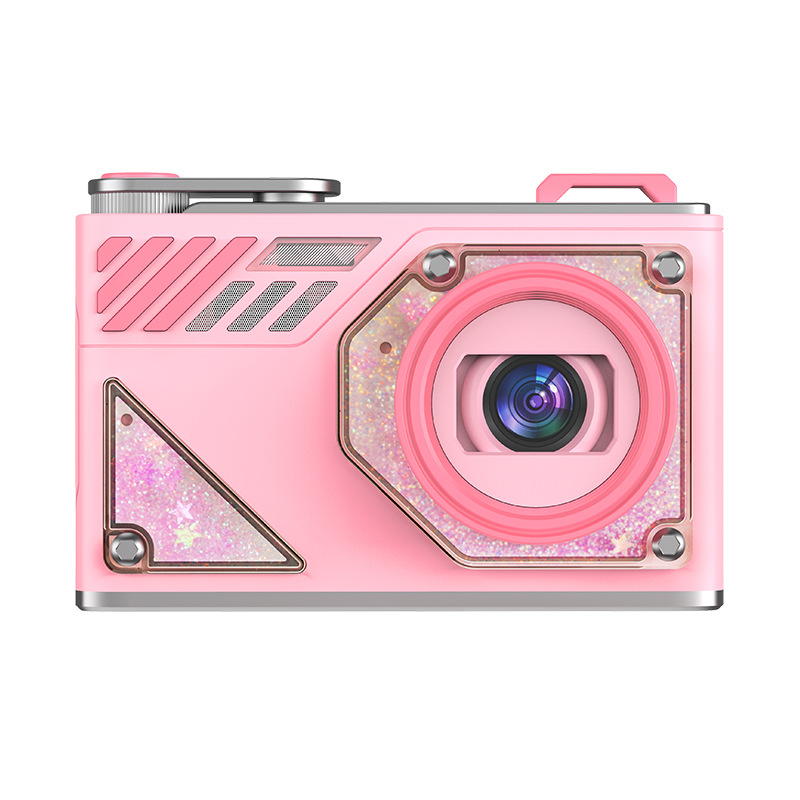 V888-ELOSUNG35329-202506250935-00 Glitter Sand Design 64MP HD Digital Camera with LED Fill Light & Auto Focus(pink) - Image 1