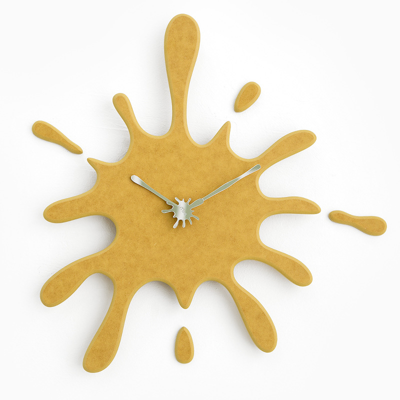 V888-ELOSUNG35426-202506301110-00 Creative Splatter Design Wall Clock - Silent Movement, Modern Decorative Timepiece(yellow) - Image 1