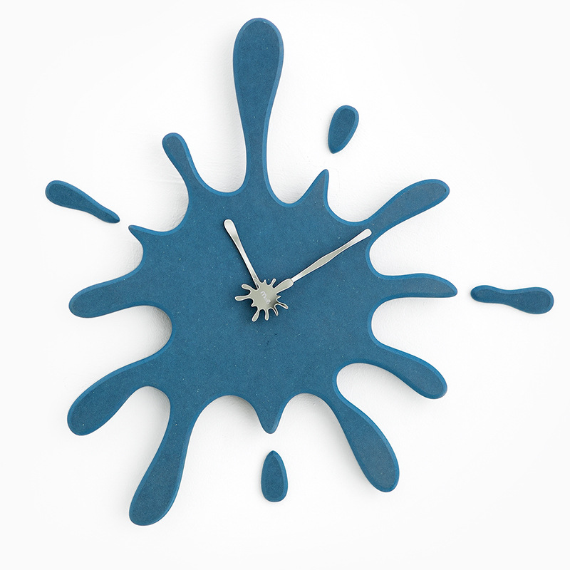 V888-ELOSUNG35429-202506301030-00 Creative Splatter Design Wall Clock - Silent Movement, Modern Decorative Timepiece(blue) - Image 1