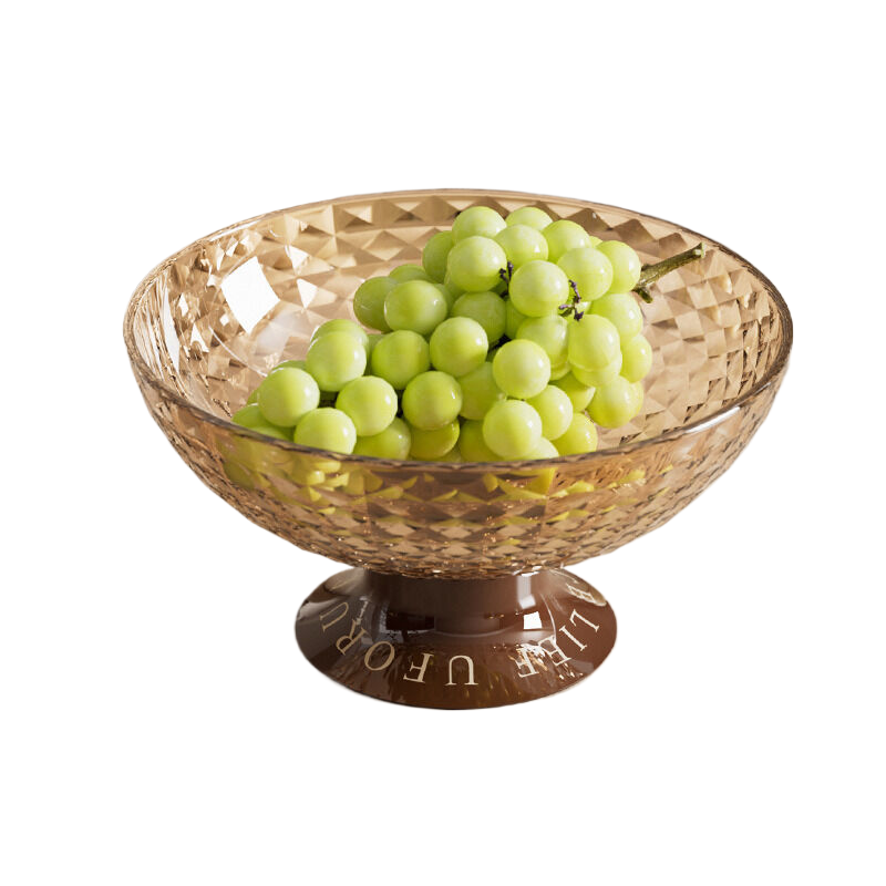 V888-ELOSUNG606-202007-00 Diamond fruit tray translucent brown color 25.8/12.8x13.5 - Image 1