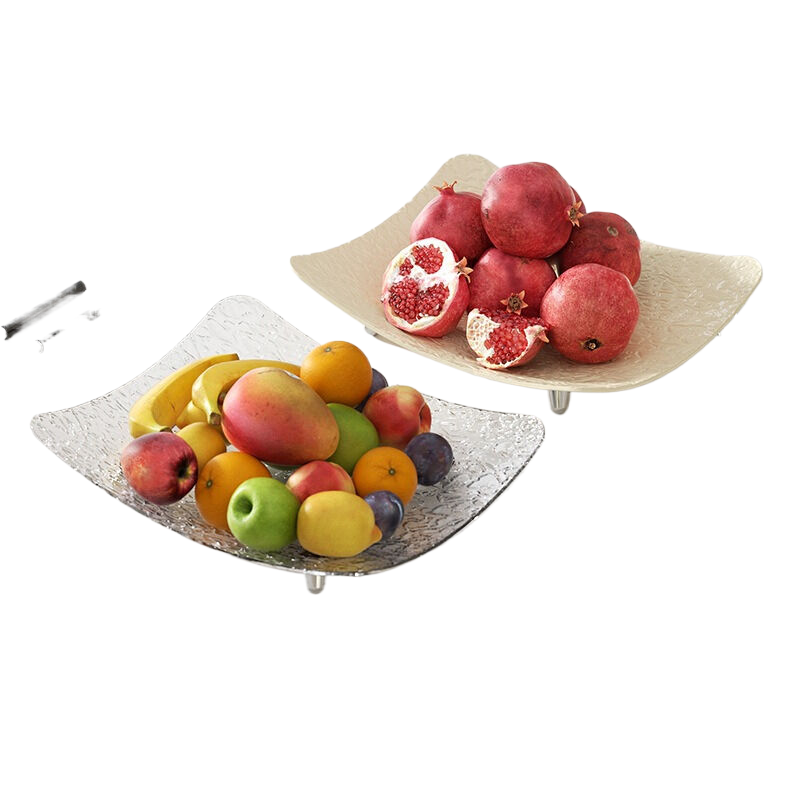 V888-ELOSUNG616-202001-00 Two water ripple trays with transparent and cream white 32 * 25 * 6cm - Image 1