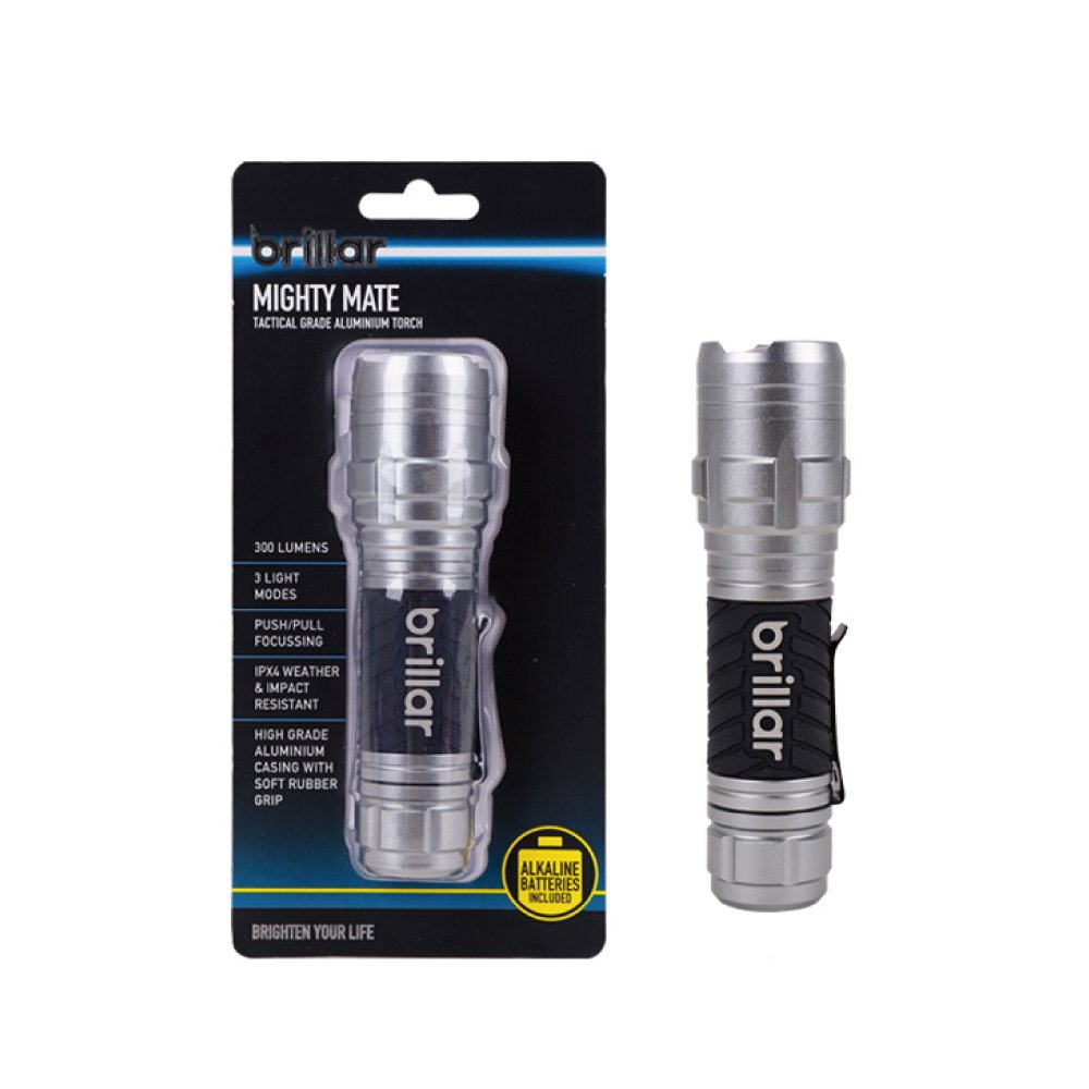 V915-BR0077-204105-00 Brillar Mighty Mate Flashlight - 300 Lumen Battery Torch - Image 1