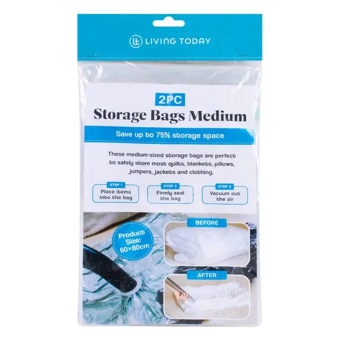 V915-HO0258-203507-00 Living Today 2 Pack Vacuum Compression Storage Bags Medium - Image 1