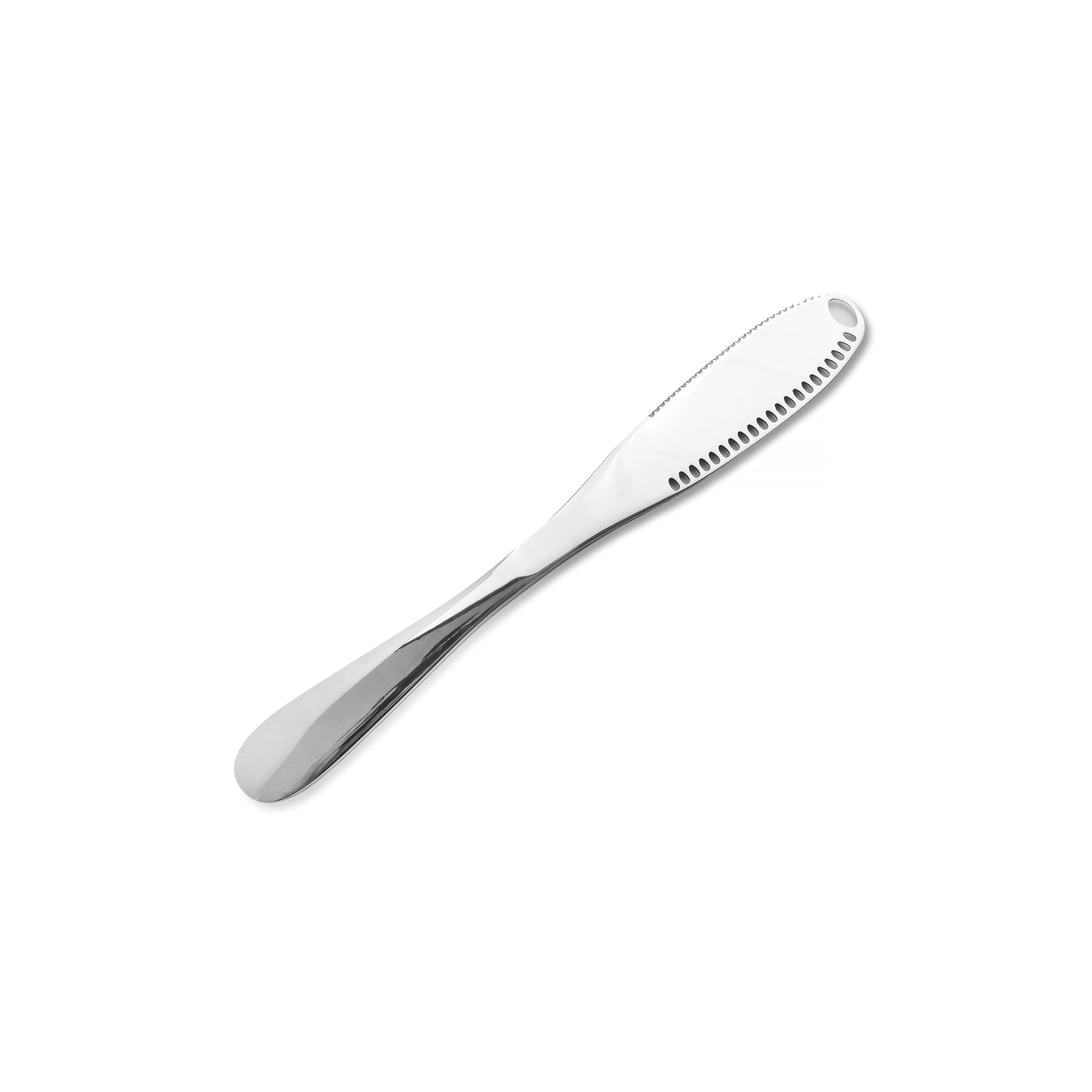 V915-KU0278-205261-00 Brilliant Stainless Steel Butter Knife Serrated Edge Spreader - Image 1