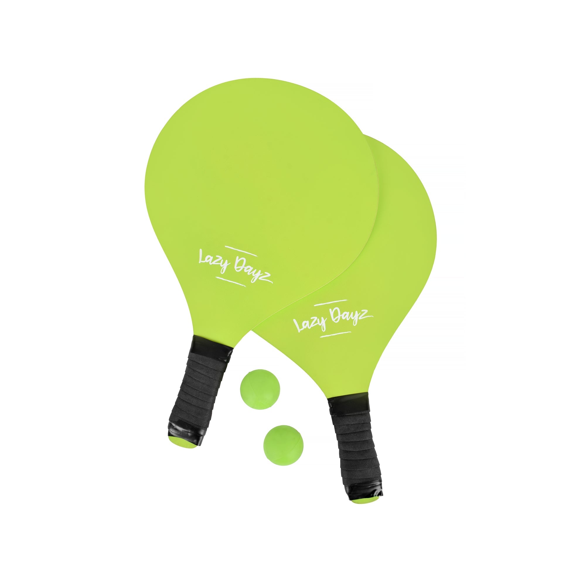V915-LD0018-G-203374-00 Lazy Dayz Summer Wooden Beach Bats and 2 Balls Green - Image 1