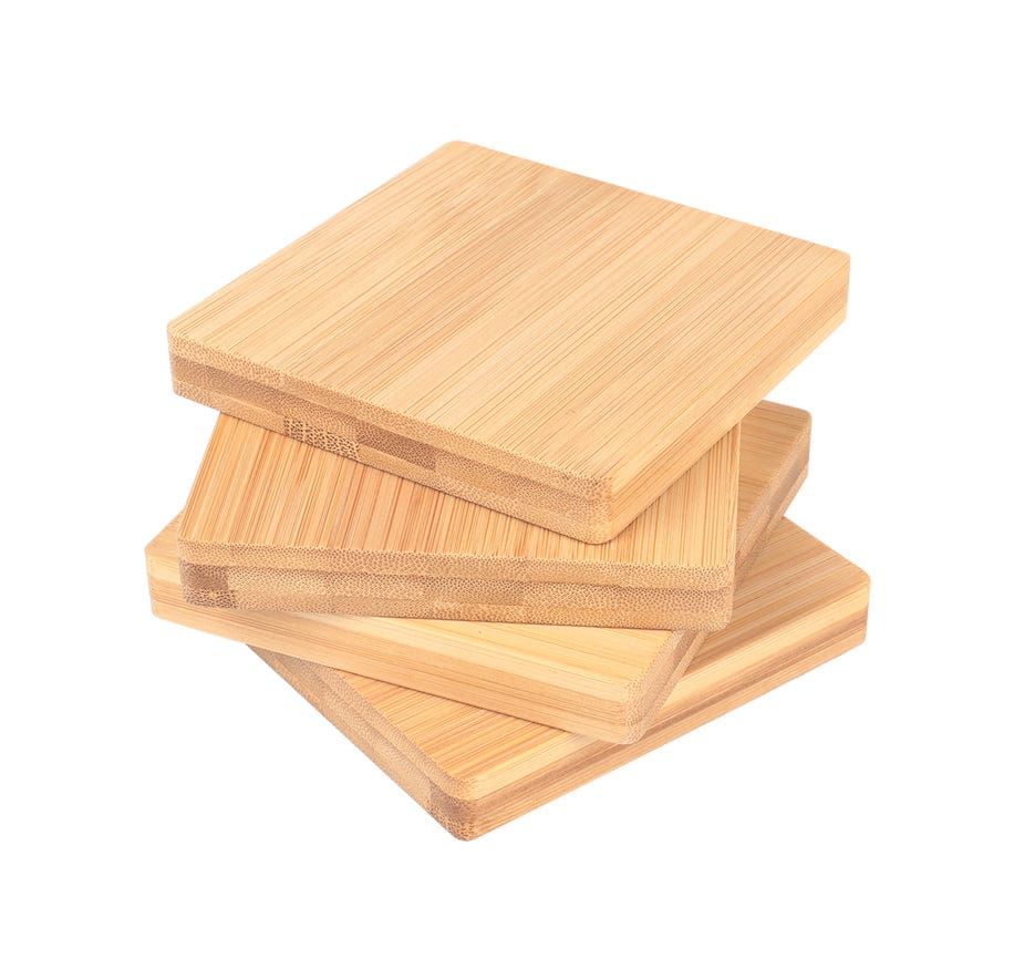 V915-MB0074-203751-00 Bamboo Unique Drink Coasters Set of 4 - Image 1