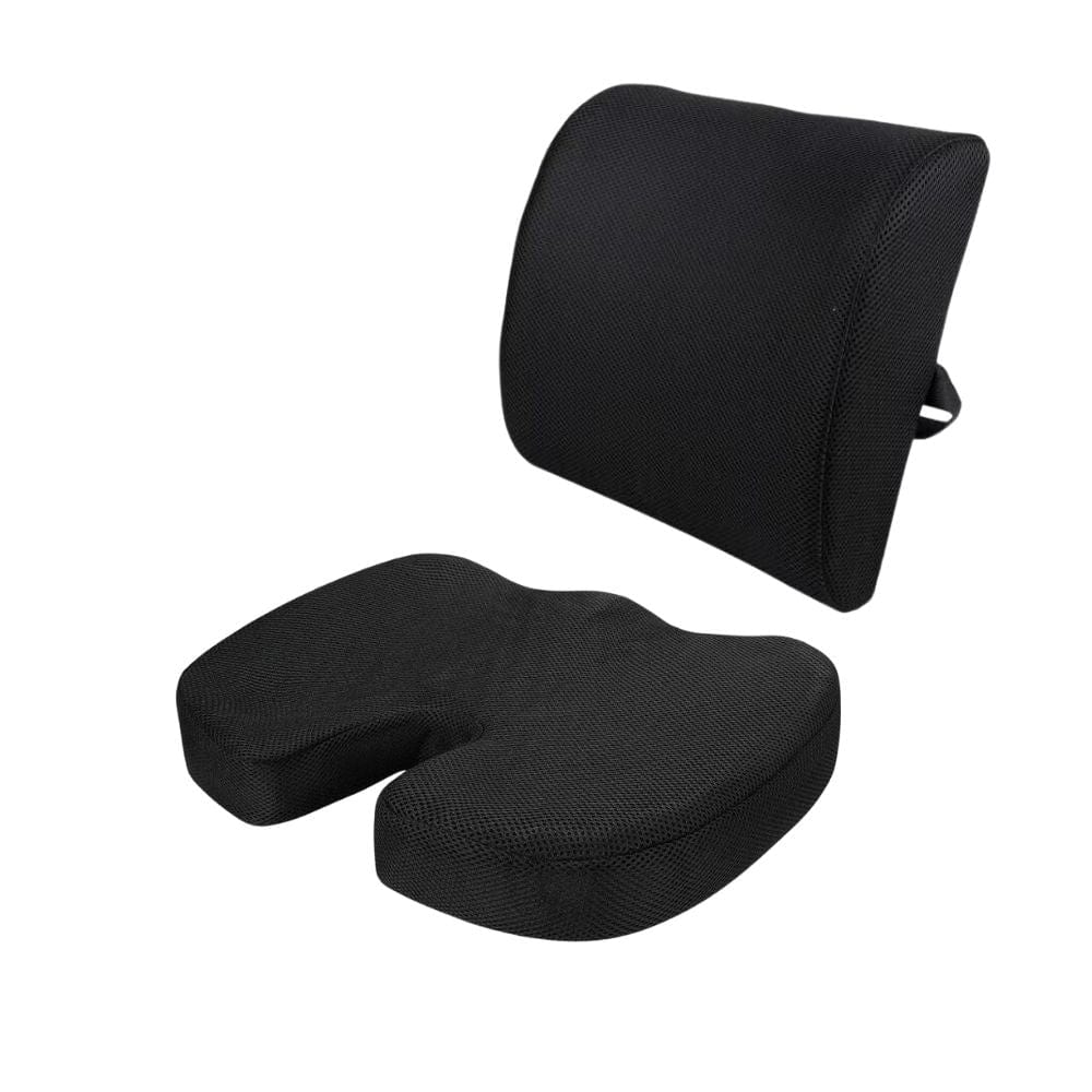 V915-MB0098MB0099-205352-00 Memory Foam Lumbar Back Support Cushion Seat Set - Image 1
