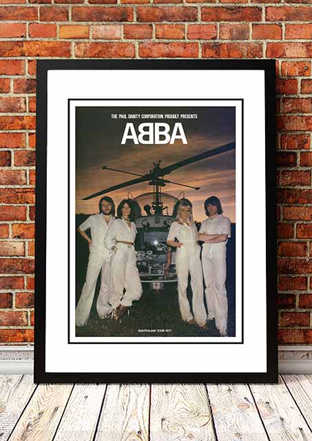 V967-A30423-A3-223810-00 Abba 'Australian Tour' In Store Poster 1977 - Framed A3 - Image 1