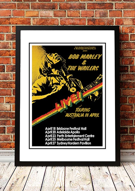 V967-A30429-A3-223786-00 Bob Marley 'Australian Tour' Poster 1979 - Framed A3 - Image 1