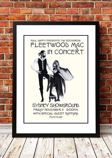 V967-A30434-A1-223764-00 Fleetwood Mac / Santana 'Sydney Showground' Poster 1977 - Framed A1 - Image 1