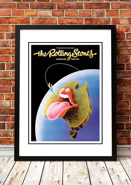 V967-A30453-A2-223645-00 The Rolling Stones 'Australian Tour' Poster 1973 - Framed A2 - Image 1