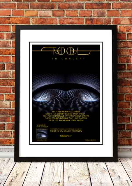 V967-A30456-A4-223635-00 Tool 'Australian Tour' Poster 2020- Framed A4 - Image 1