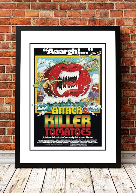 V967-CMP37-A3-202504140937-00 Attack of the Killer Tomatoes' Cult Movie Poster! - Framed A3 - Image 1