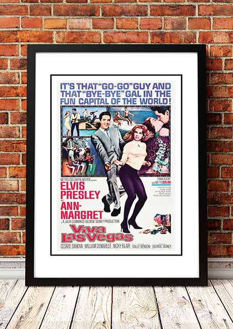V967-EP0430-A4-202504140910-00 Elvis 'Viva Las Vegas' Framed Movie Poster! - Framed A4 - Image 1