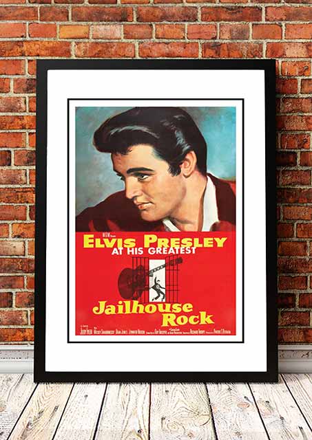 V967-EP0431-A4-202504140910-00 Elvis 'Jailhouse Rock' Framed Movie Poster! - Framed A4 - Image 1