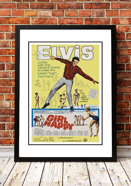 V967-EP0437-A2-202504140915-00 Elvis 'Girl Happy' Framed Movie Poster! - Framed A2 - Image 1
