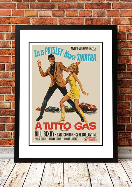 V967-EP0439-A4-202504140916-00 Elvis 'A Tutto Gas' Framed Movie Poster! - Framed A4 - Image 1