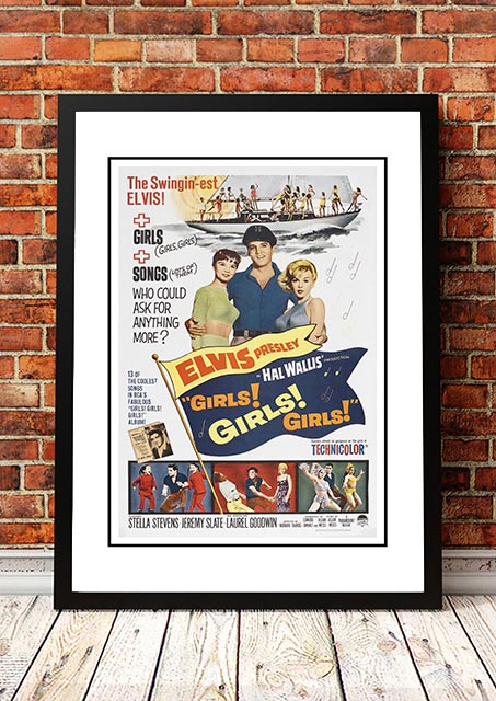 V967-EP0447-A3-202504140922-00 Elvis 'Girls, Girls, Girls' Framed Movie Poster! - Framed A3 - Image 1