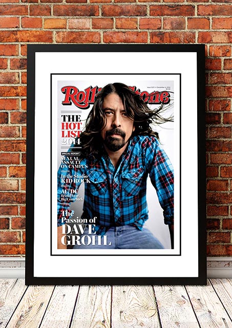 V967-RSM33-A4-202504140945-00 Dave Grohl' Rolling Stone Magazine Cover! - Framed A4 - Image 1
