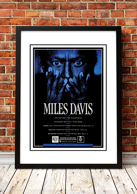 V967-SS0458-A3-202504281216-00 Miles Davis ‘Australian Tour’ Poster 1988 - Framed A3 - Image 1