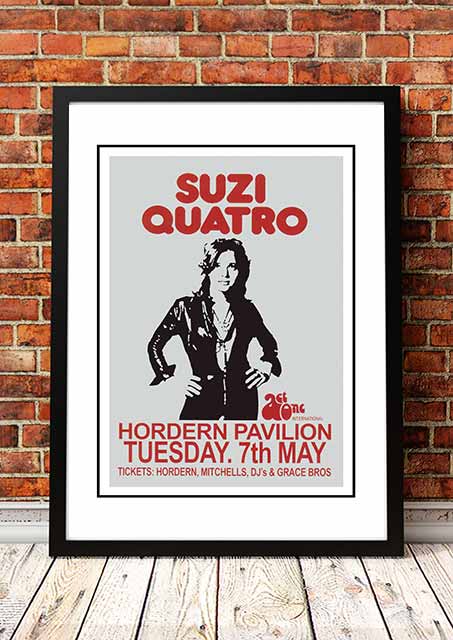 V967-SS0468-A4-202504150932-00 Suzi Quatro ‘Horden Pavilion’ Sydney, Australia Concert Poster 1974 - Framed A4 - Image 1