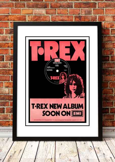 V967-SS0469-A2-202504150935-00 T Rex / Marc Bolan ‘Slider’ In Store Promotional Poster 1972 - Framed A6 - Image 1