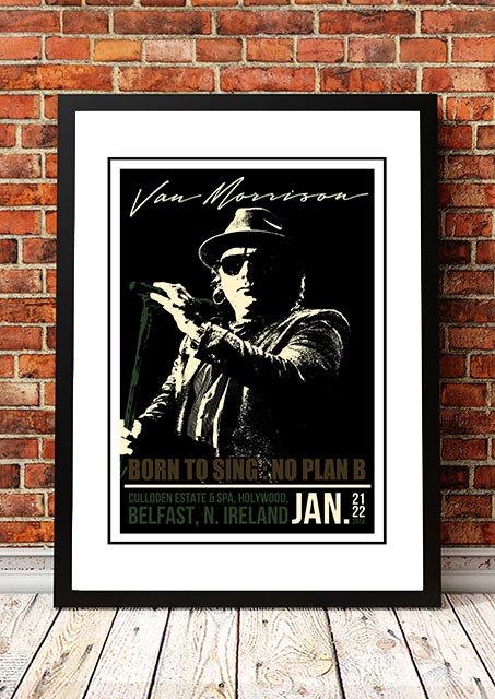 V967-SS0478-A3-202504150940-00 Van Morrison ‘Holywood’ Belfast, UK Concert Poster 2014 - Framed A3 - Image 1