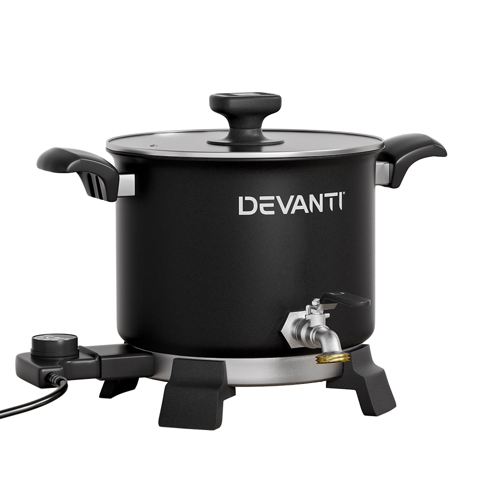 WAX-06-5L-186156-00 Devanti 5L Wax Melter Candle Making 1200W Melting Pot Furnace Quick Pour Spout Soy Soap - Image 1