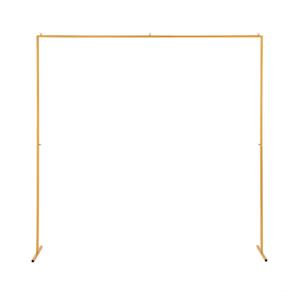 WESD-SQUA-2M-GD-189530-00 2M Backdrop Stand Wedding Background Decoration Party Flower Balloon Display Golden - Image 1