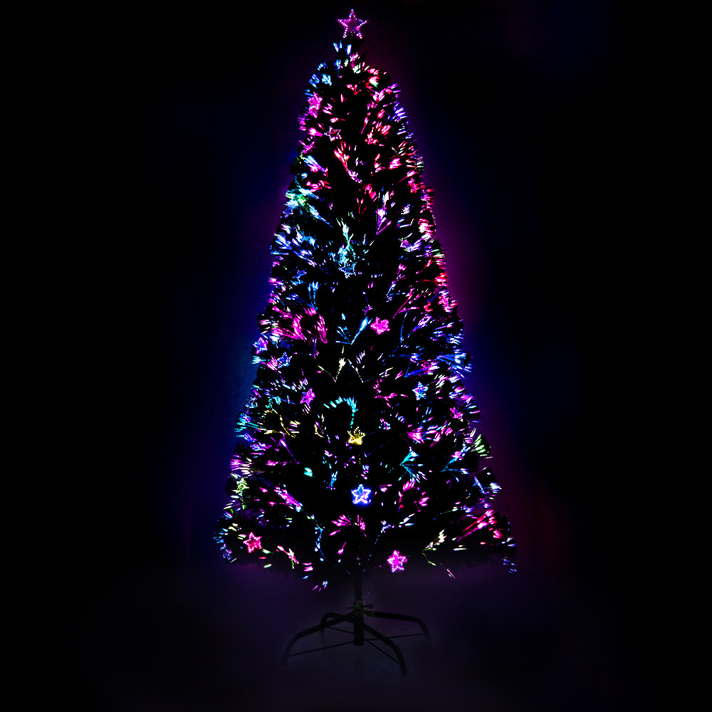 XM-TR-LED-7F-GR-4139-00 Jingle Jollys 2.1m Christmas Tree Optic Fibre LED Xmas tree Multi Colour - Image 1