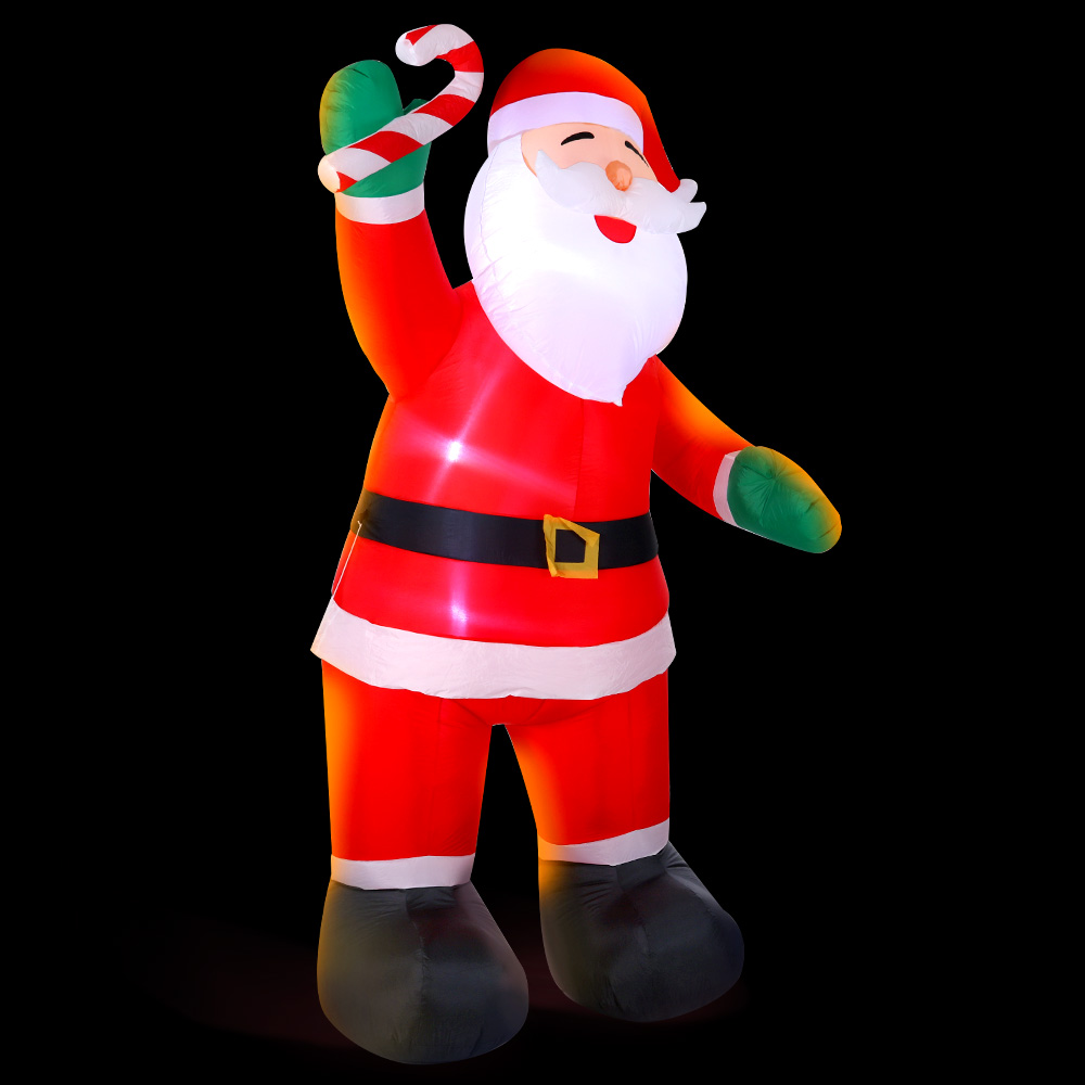 XMAS-INF-SMILSAN-10FT-00 Jingle Jollys Christmas Inflatable Santa 3M Illuminated Decorations - Image 1